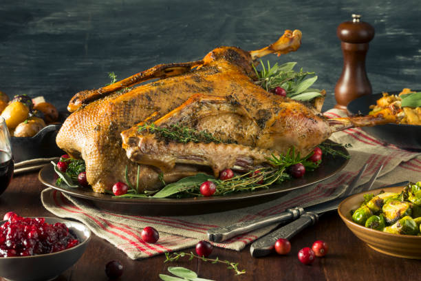 istock Homemade Festive Roasted Christmas Goose 875863766