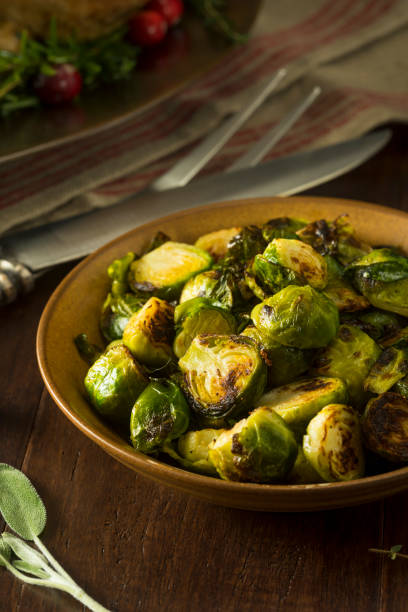 istock Homemade Roasted Green Brussel Sprouts 875864022