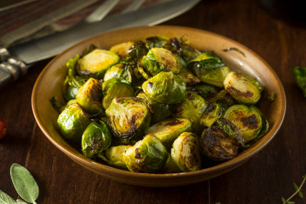 istock Homemade Roasted Green Brussel Sprouts 875866196