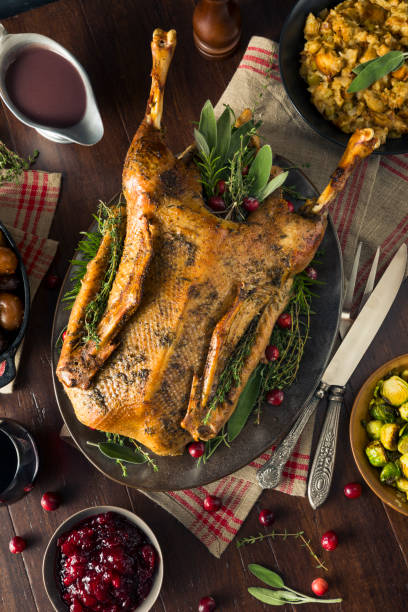 istock Homemade Festive Roasted Christmas Goose 875868638