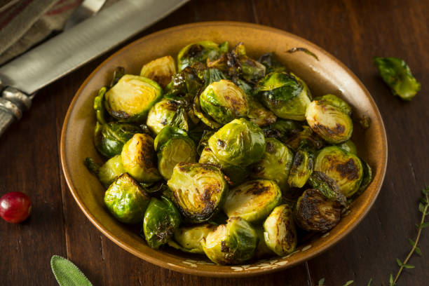 istock Homemade Roasted Green Brussel Sprouts 875868654