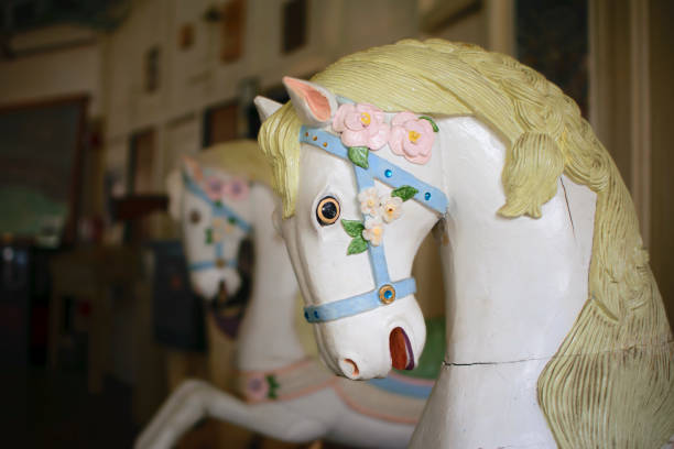 istock Merry Go Round horses from the olden days 875868848