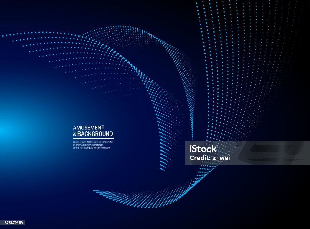 Blauer Partikelhintergrund - Lizenzfrei Bildhintergrund Vektorgrafik