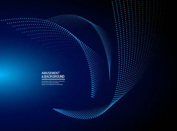 Vector illustration of Blue particle background