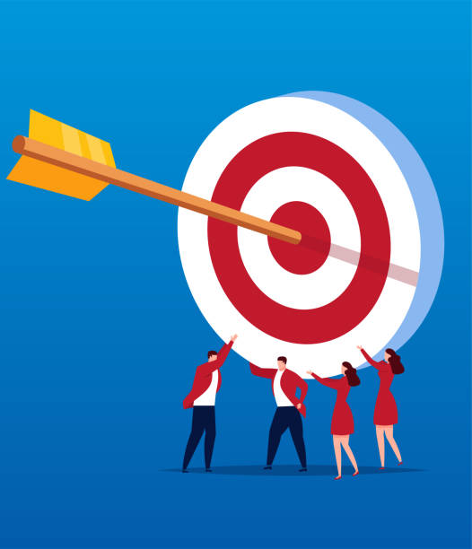 개념 팀 목표 - target bulls eye women marketing stock illustrations