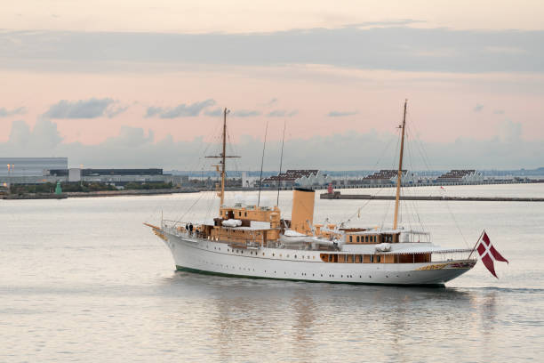 COPENHAGEN, DENMARK - SEPTEMBER 18: HDMY Dannebrog on September 18, 2017 in Copenhagen. The ship was launched in 1931