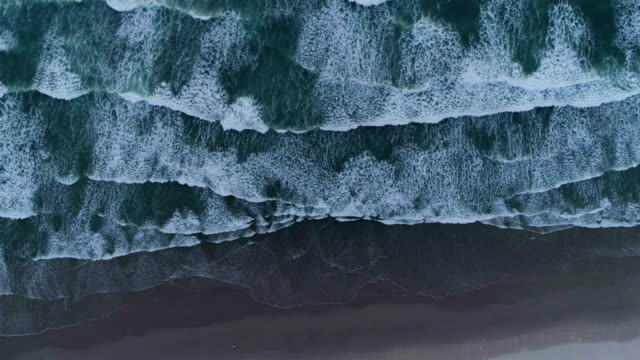 Waves crashing on the shore