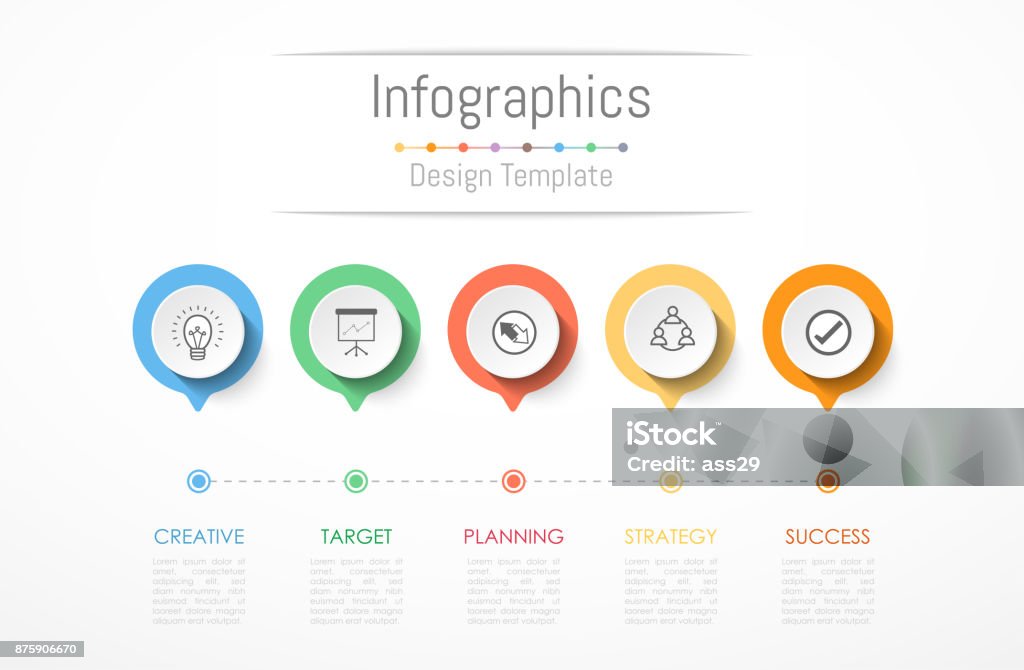 Infographic design elements for your business data with 5 options, parts, steps, timelines or processes. Vector Illustration. 4-5 Years stock vector