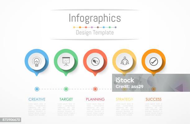 Infographic Design Elements For Your Business Data With 5 Options Parts Steps Timelines Or Processes Vector Illustration Stock Illustration - Download Image Now