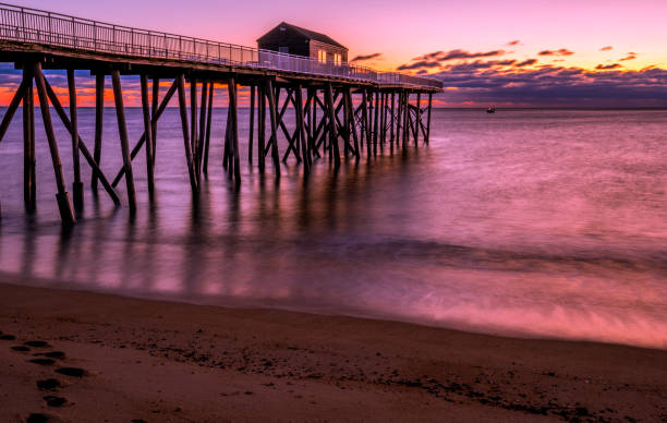 Beautiful sunrise on Jersey Shore stock photo