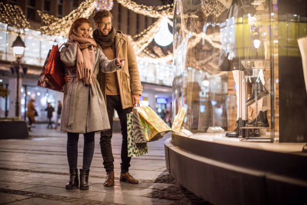 istock Christmas joy of shopping 875913636