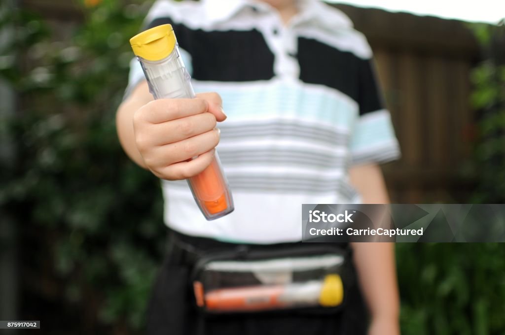 Auto Injector Child Anaphylaxis Auto Injectors In Carry Case Stock Photo - Download Image ...