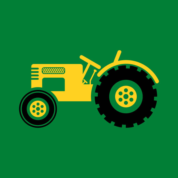 Farm Or Construction Tractor Illustration - Vector vector art illustration