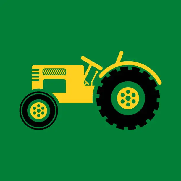 Vector illustration of Farm Or Construction Tractor Illustration - Vector