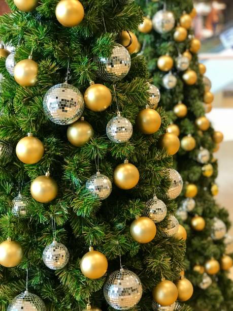 istock Christmas tree background with christmas balls. 875921132