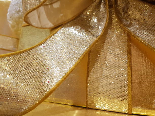 istock Christmas tree in gold colors 875932468