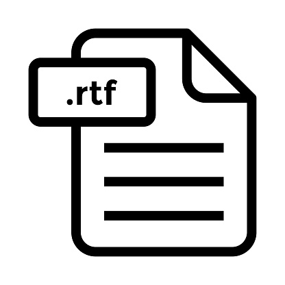 FILE .rtf Thin Line Vector Icon