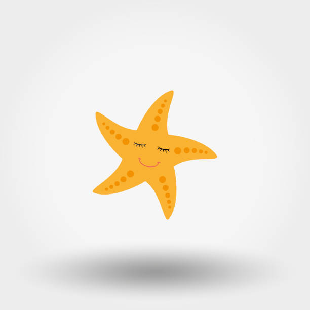 ilustraciones, imágenes clip art, dibujos animados e iconos de stock de estrellas de mar sonrientes a dormir. - starfish underwater sea fish