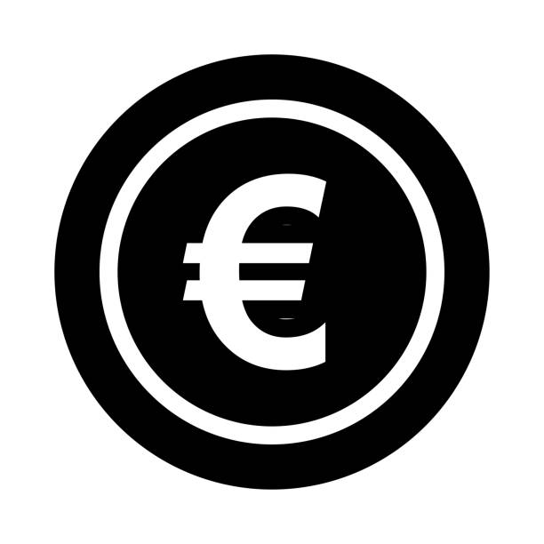 ikona wektora euro glyphs - european union coin european union currency coin euro symbol stock illustrations