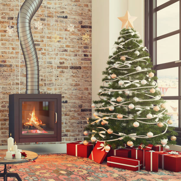 istock Christmas theme decorated apartment interior 875974266