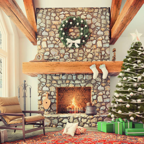 istock Christmas theme decorated apartment interior 875974316