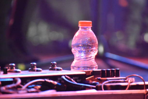 A bottle of water on stage