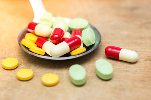 istock Soft focus closed up of accumulate medicine pills 875983646