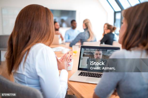 Video Conference Stock Photo - Download Image Now - Video Conference, Business, 30-39 Years