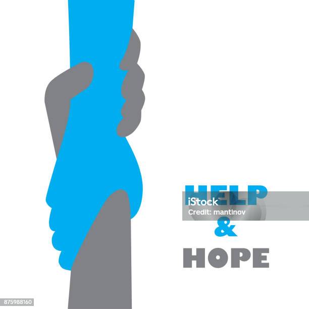 Help And Hope Icon Graphic Design Stock Illustration - Download Image Now - Hand, Support, Reaching