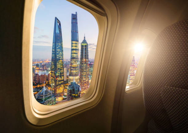 istock Shanghai skyline from the airplane 875991852