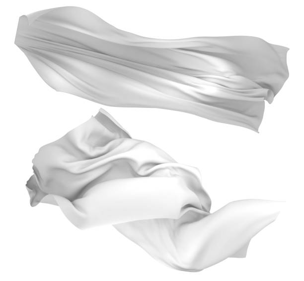 istock A cloth floating in the wind. 3d illustration. Tissue for background 875992280