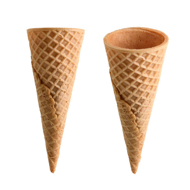 istock Collection of empty ice cream cone isolated on white background 875992606