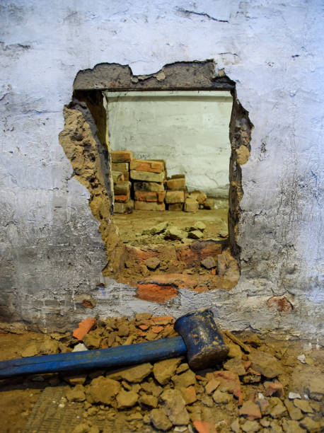 istock The punched wall. The opening which is beaten out in a wall. 875996082
