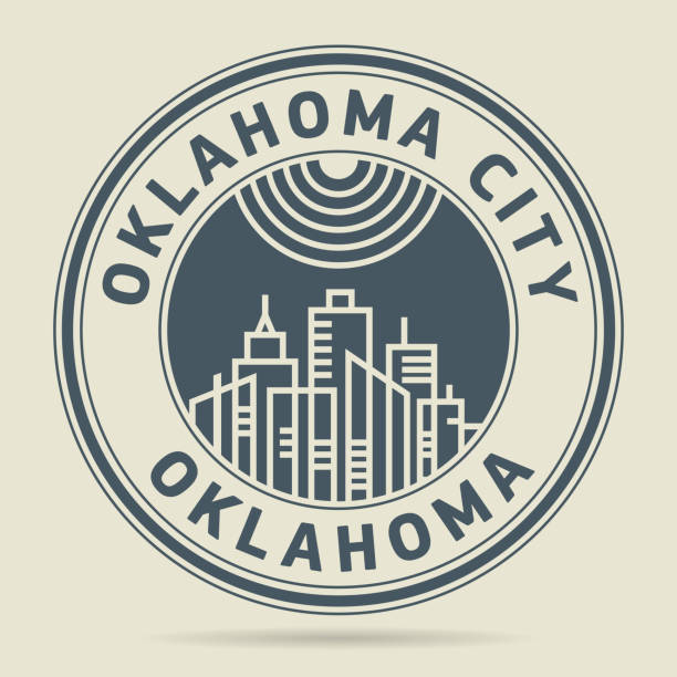 illustrations, cliparts, dessins animés et icônes de estampille ou une étiquette avec le texte d’oklahoma city, oklahoma, états-unis - oklahoma oklahoma city city skyline