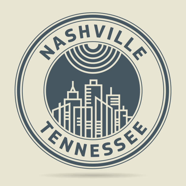 Stamp or label with text Nashville, Tennessee Stamp or label with text Nashville, Tennessee written inside, vector illustration nashville stock illustrations