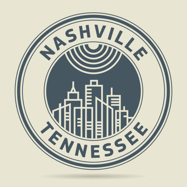 Stamp or label with text Nashville, Tennessee Stamp or label with text Nashville, Tennessee written inside, vector illustration watermark ideas stock illustrations