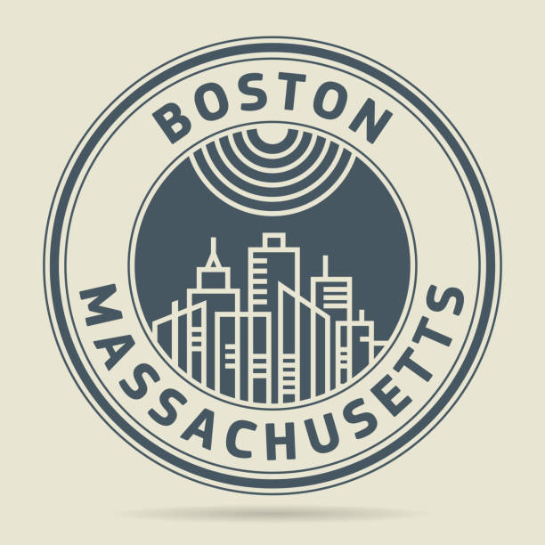用文本標記或標籤波士頓, 麻塞諸塞州 - boston 幅插畫檔、美工圖案、卡通及圖標