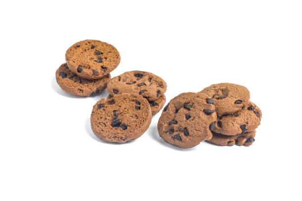 istock Pile Chocolate chip cookies on isolated white background 876000866
