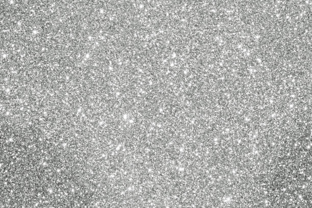Glittery Background Bright Shiny Silver Color Stock Photo