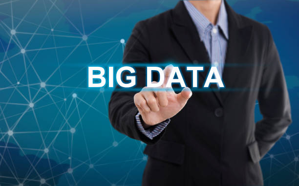 istock Businessman hand pressing button big data. sign on virtual screen. business concept. 876003974
