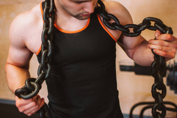 istock Strong man gym sport bodybuilder concept. 876004262