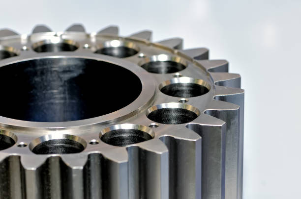 istock Industrial gear on light background. Close up 876019248