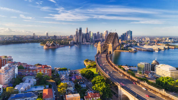 d 시드니 키 리 빌리 hwy br 도심 - sydney australia australia sydney harbor bridge bridge 뉴스 사진 이미지