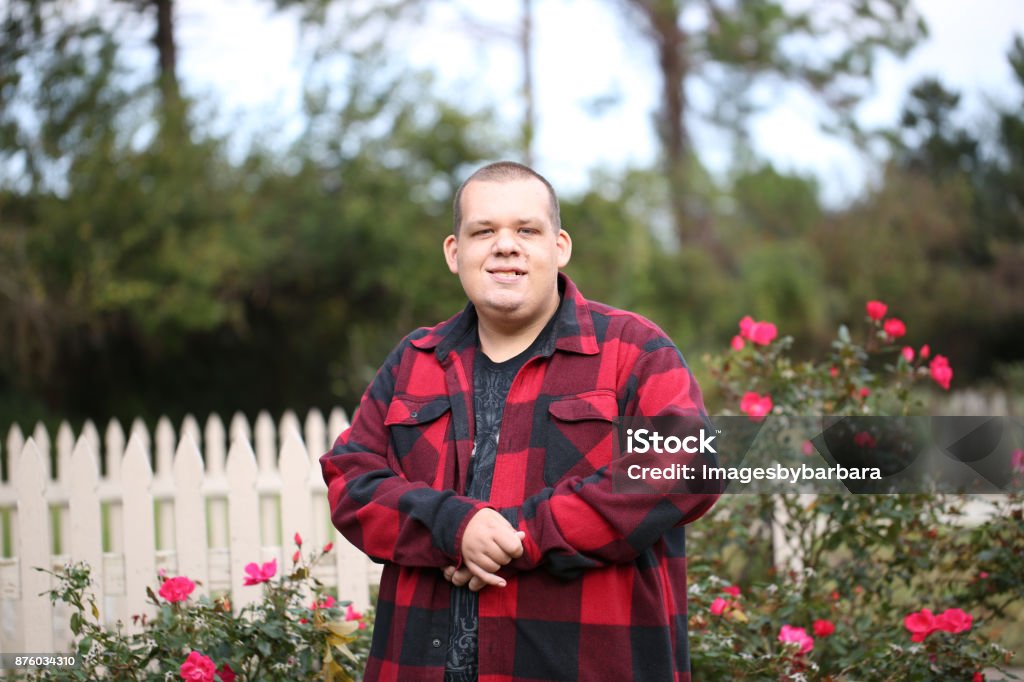 Disabled Man Young man with Autism. Autism Stock Photo