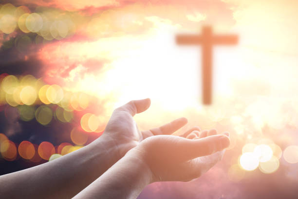 istock Human hands open palm up worship. Eucharist Therapy Bless God Helping Repent Catholic Easter Lent Mind Pray. Christian worship concept background. 876040858