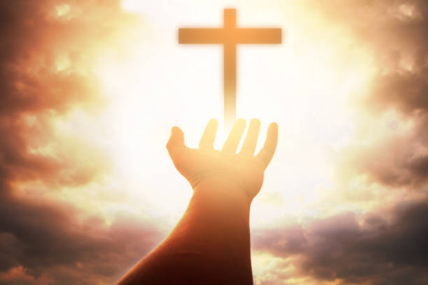 istock Human hands open palm up worship. Eucharist Therapy Bless God Helping Repent Catholic Easter Lent Mind Pray. Christian concept background. 876040906