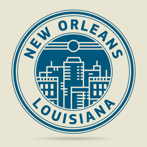 Stamp or label with text New Orleans, Louisiana Stamp or label with text New Orleans, Louisiana written inside, vector illustration watermark ideas stock illustrations