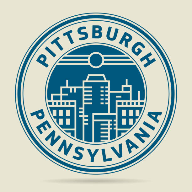 Stamp or label with text Pittsburgh, Pennsylvania Stamp or label with text Pittsburgh, Pennsylvania written inside, vector illustration watermark ideas stock illustrations