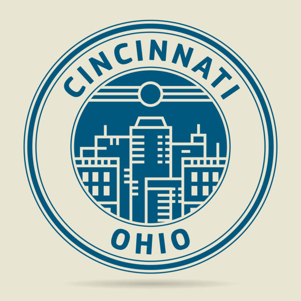 Stamp or label with text Cincinnati, Ohio Stamp or label with text Cincinnati, Ohio written inside, vector illustration watermark ideas stock illustrations