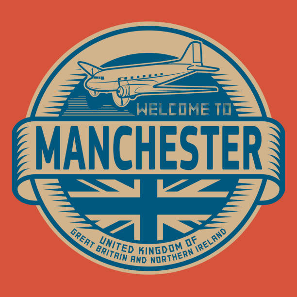 illustrazioni stock, clip art, cartoni animati e icone di tendenza di benvenuti a manchester, regno unito - british flag dirty british culture flag